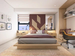 p apartment interior a2 bedroom 1 3D Model