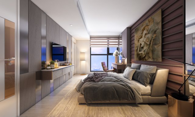 p apartment interior a2 bedroom 2 3D Model .c4d .max .obj .3ds .fbx .stl .blend 