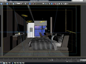 p apartment interior a2 bedroom 2 3D Model