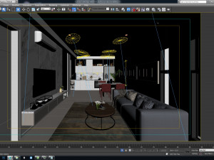 p apartment interior livingroom b1 3D Model