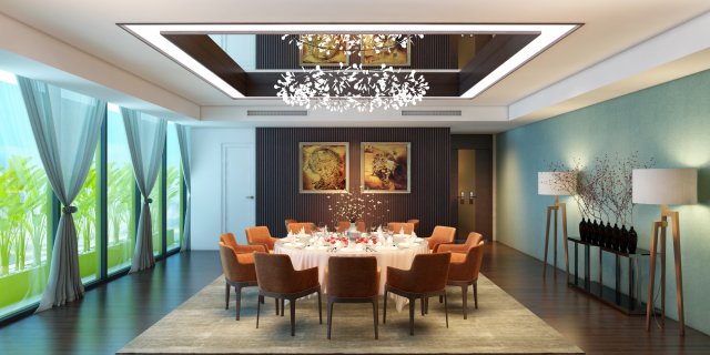 restaurant vip room 3D Модель .c4d .max .obj .3ds .fbx .stl .blend 