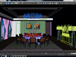 salle VIP du restaurant Modèle 3D