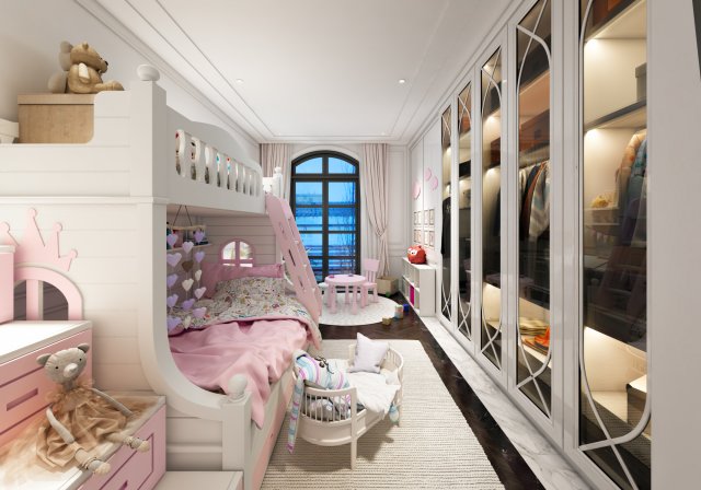 th bedroom for girl Modelo 3D .c4d .max .obj .3ds .fbx .stl .blend 