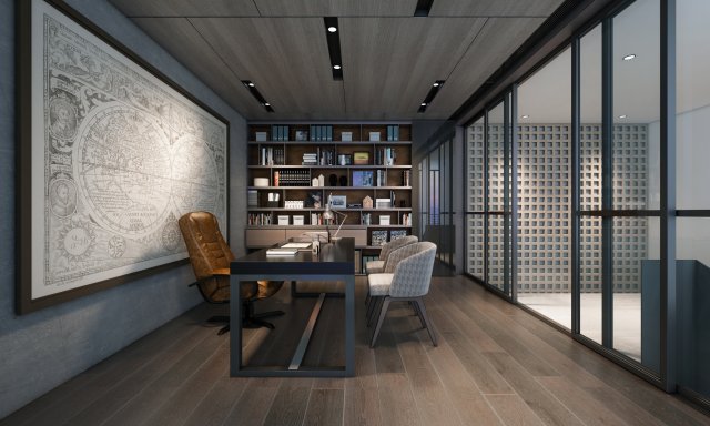 vct home library 3D Модель .c4d .max .obj .3ds .fbx .stl .blend 