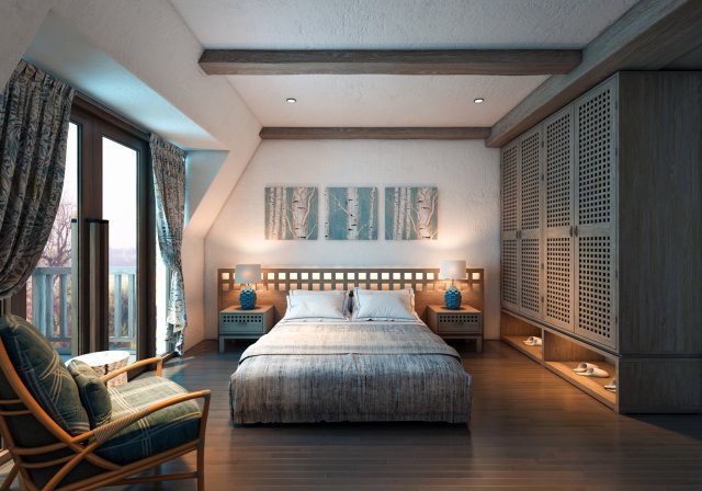 aq hotel room t4 3D Модель .c4d .max .obj .3ds .fbx .stl .blend 