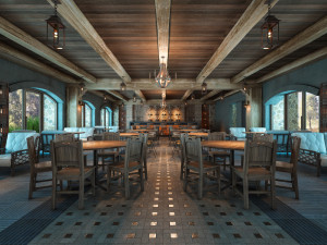 aq rustic restaurant Modello 3D