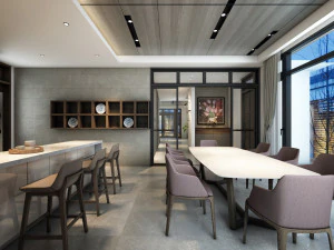 interior da sala de estar aqua Modelo 3D