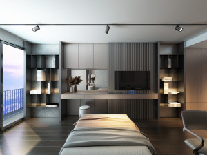 aquang 2 bedrooms 3D मॉडल