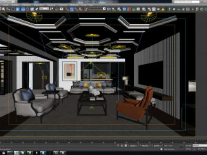 livingroom interior design vtc 3D Model