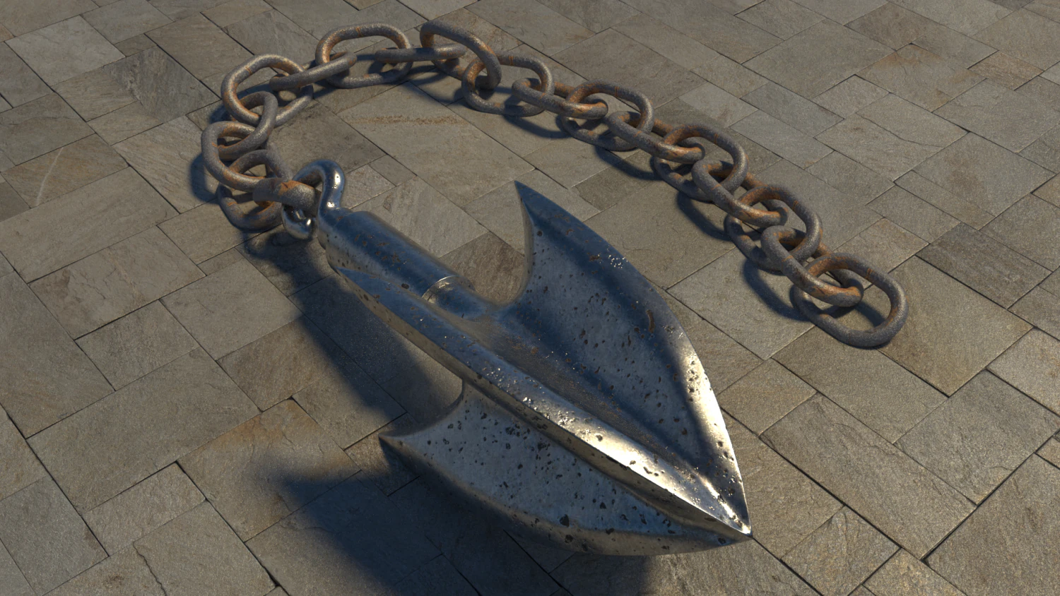 anchor chain 3D Model .c4d .max .obj .3ds .fbx .stl .blend 