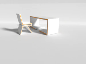 tavolo e sedia minimalisti Modello 3D
