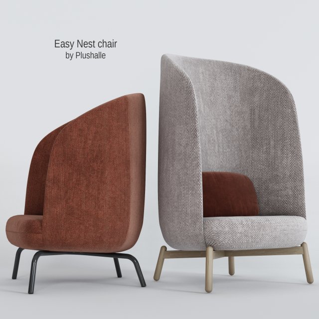 easy nest chair by plushalle 3D Model .c4d .max .obj .3ds .fbx .stl .blend 
