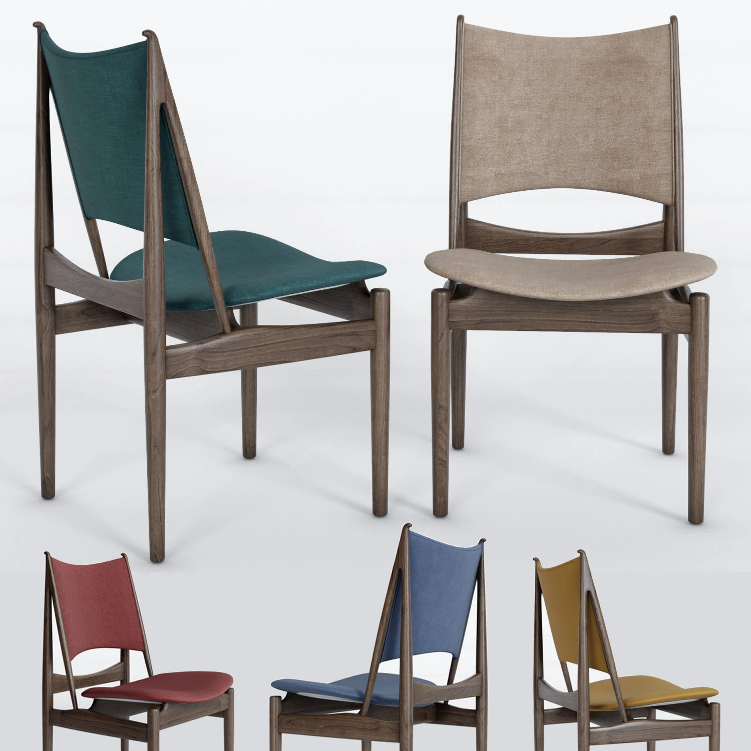 egyptian chair by finn juhl 3D Model .c4d .max .obj .3ds .fbx .stl .blend 
