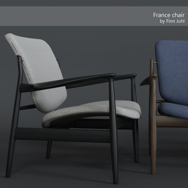 france chair by finn juhl 3D Model .c4d .max .obj .3ds .fbx .stl .blend 