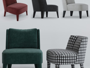 small armchairs cecile and isabelle by meridiani 3D Model