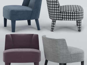 small armchairs cecile and isabelle by meridiani 3D-Modell