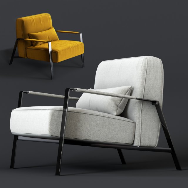 nicoline rho armchair 3D Модель .c4d .max .obj .3ds .fbx .stl .blend 