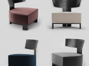 molteni elain and clipper armchairs 3D-Modell
