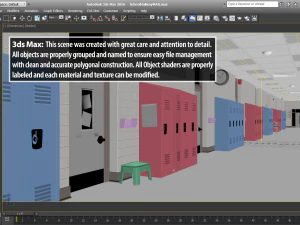 school hallway max 3D Model