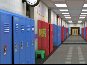 school hallway maya 3D 모델