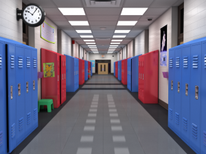 school hallway maya 3D Model