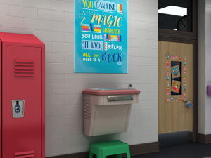 school hallway maya 3D Model
