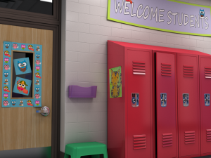 school hallway maya 3D Model