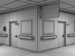 hospital hallway modular Modèle 3D