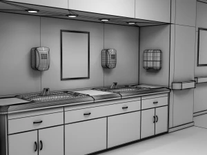 pasillo hospitalario modular Modelo 3D