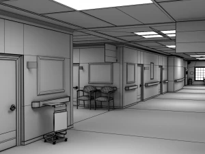 pasillo hospitalario modular Modelo 3D