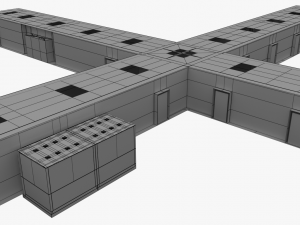 hospital hallway modular Modèle 3D