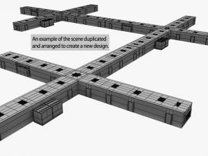 pasillo hospitalario modular Modelo 3D