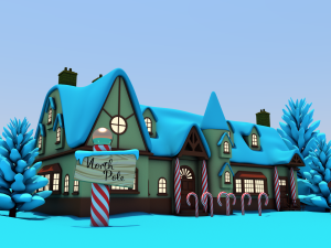 north pole santas workshop christmas village 3D 모델