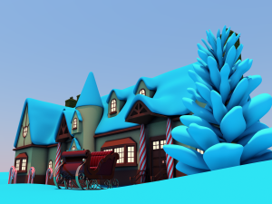 north pole santas workshop christmas village 3D 模型