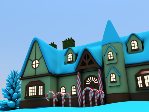 north pole santas workshop christmas village 3D 模型