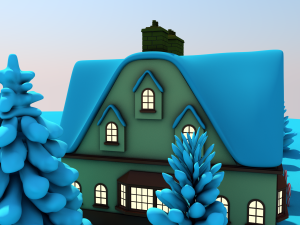 north pole santas workshop christmas village 3D 模型