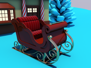 north pole santas workshop christmas village 3D 模型