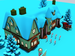 north pole santas workshop christmas village 3D 模型