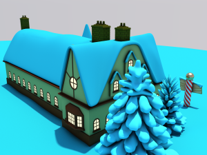 north pole santas workshop christmas village 3D 模型