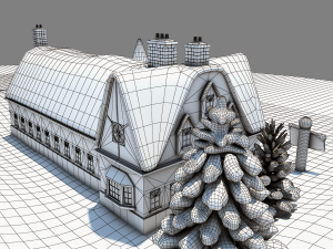 north pole santas workshop christmas village 3D 模型