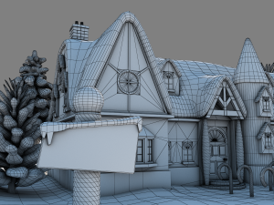 north pole santas workshop christmas village 3D 模型