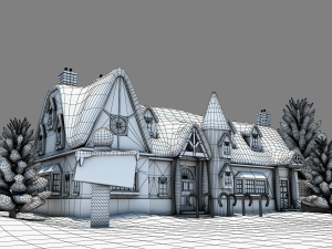 north pole santas workshop christmas village 3D 模型