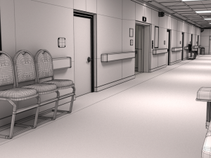 hospital hallway 2 3D Model