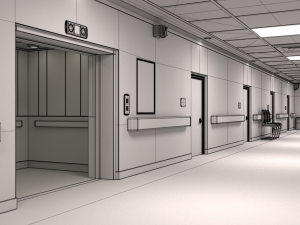 hospital hallway 2 3D Model