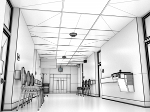 hospital hallway 3D 模型