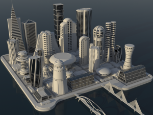 futuristic city Model 3D