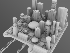 futuristic city Model 3D