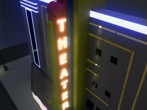 movie theater Modello 3D