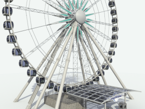 sky wheel with boarding platform ferris wheel 3D 모델