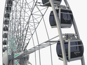 sky wheel with boarding platform ferris wheel 3D Модель